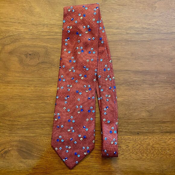 Beaufort Tie Rack 100% Silk Italy made Billiard/Pool Balls Copper Men's Necktie - Picture 2 of 9